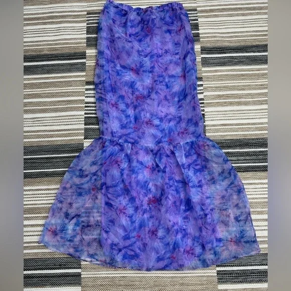 Buddy Love Dayton Strapless Maxi Dress Mermaid Ripple Purple Size XS - Picture 2 of 12